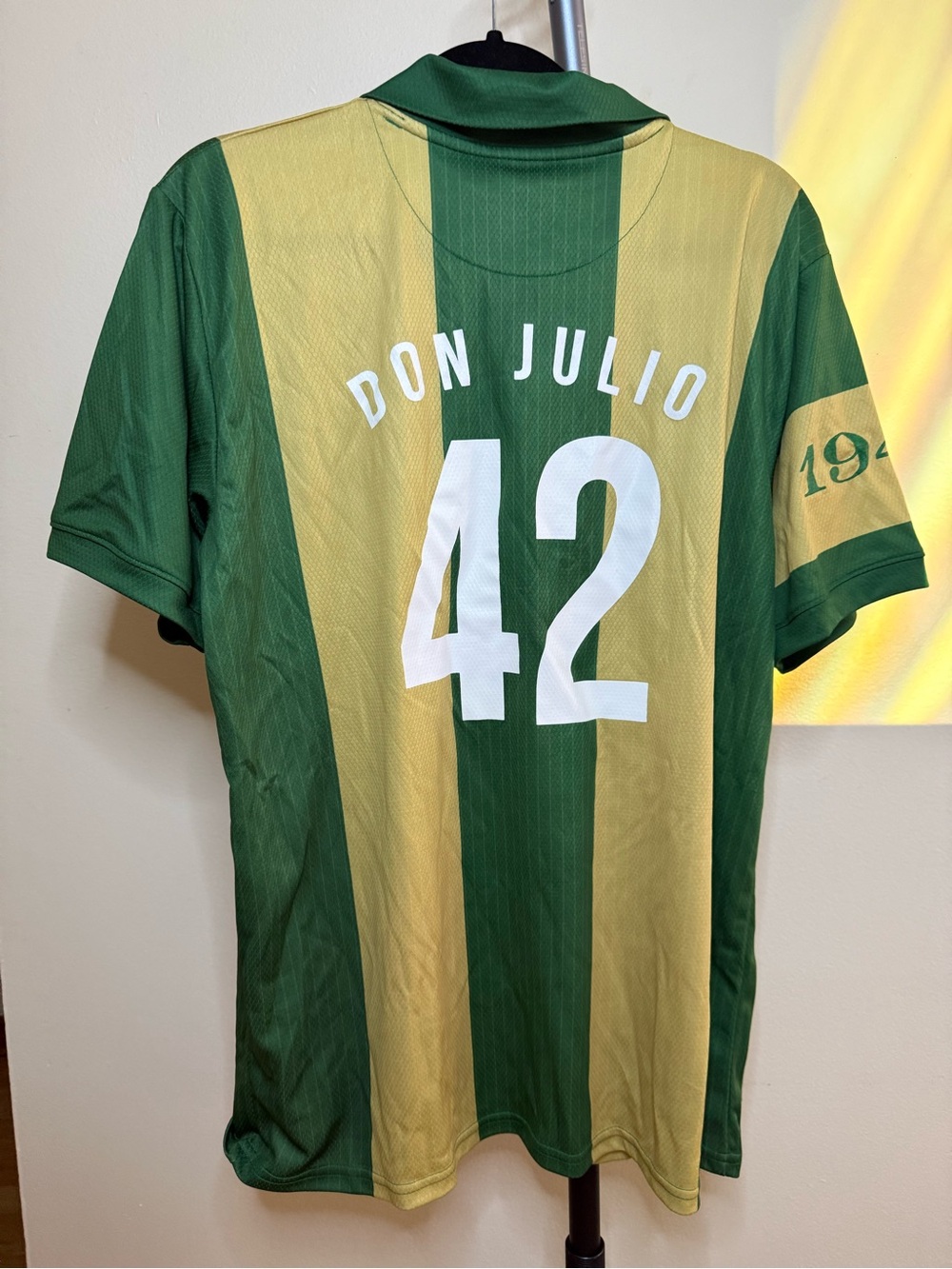 FIFA Don Julio Mens Green & Gold Striped Soccer Shirt jersey - Picture 4 of 5